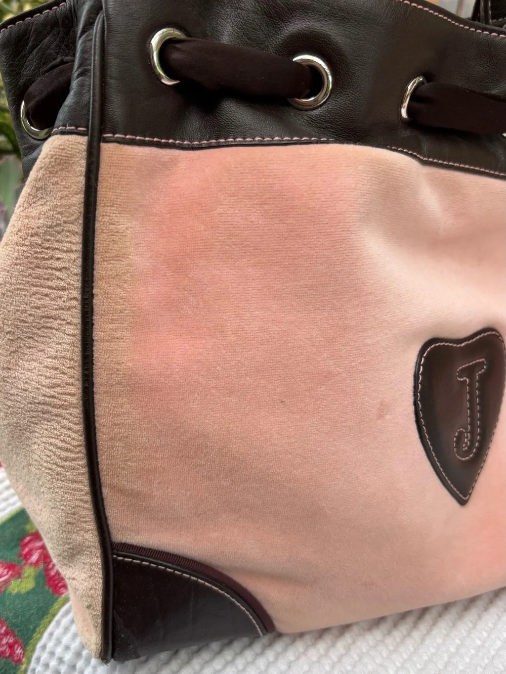 Y2K (2008 ) RARE Juicy Couture Pink and Brown Tote Bag